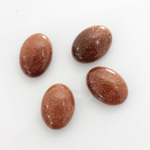 Man-made Cabochon - Oval 14x10MM BROWN GOLDSTONE