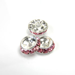 Czech Rhinestone Rondelle Shrag Rivoli Back Setting - Round 12MM outside w 08mm (ss38) Recess LT ROSE-SILVER