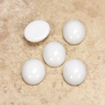 Glass Medium Dome Opaque Cabochon - Oval 12x10MM CHALKWHITE