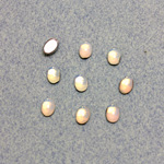 German Glass Medium Dome Foiled Cabochon - Oval 06x4MM WHITE PINFIRE OPAL