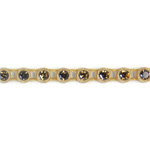 Plastic Rhinestone Banding 1 Row PP17 (SS8) SMOKE TOPAZ-GOLD