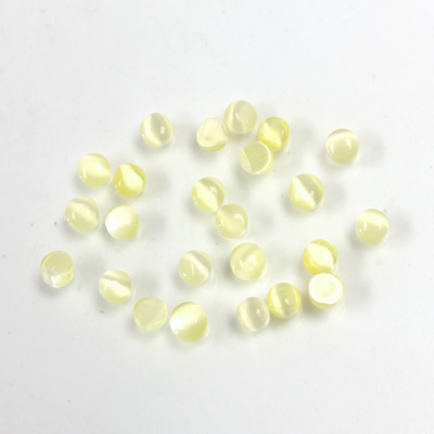 Fiber-Optic Cabochon - Round 03MM CAT'S EYE YELLOW