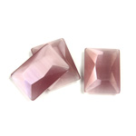Fiber-Optic Flat Back Stone with Faceted Top and Table - Cushion 18x13MM CAT'S EYE LT PURPLE