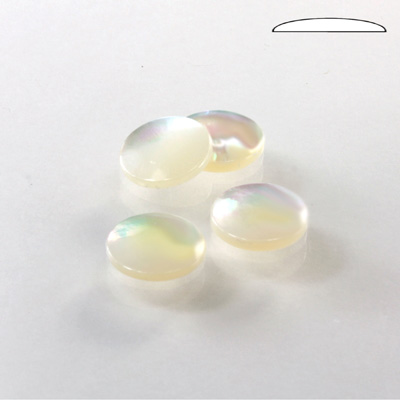 Shell Flat Back Cabochon - Round 10MM WHITE MOP