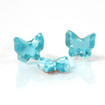 German Glass Flat Back Foiled Mirror - Butterfly 9MM AQUA