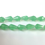 Chinese Cut Crystal Bead - Pear 11x7MM OPAL GREEN