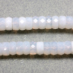 Czech Glass Fire Polished Bead - Rondelle 08x4MM WHITE OPAL