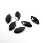 Gemstone Flat Back Stone with Faceted Top and Table - Navette 10x5MM BLACK ONYX