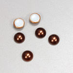 Glass Medium Dome Cabochon Pearl Spray Finish - Round 08MM DARK BROWN