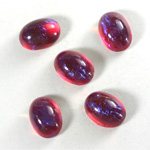 Glass Medium Dome Lampwork Cabochon - Oval 14x10MM MEXICAN OPAL (03560)