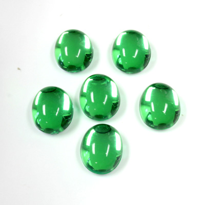 Plastic Flat Back Foiled Cabochon - Oval 10x8MM PERIDOT