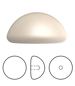 Preciosa Flat Back Button Crystal Nacre Pearl Round 08MM CREAMROSE