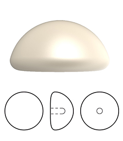 Preciosa Flat Back Button Crystal Nacre Pearl Round 06MM CREAM
