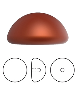 Preciosa Flat Back Button Crystal Nacre Pearl Round 06MM DK COPPER