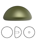 Preciosa Flat Back Button Crystal Nacre Pearl Round 06MM DK GREEN
