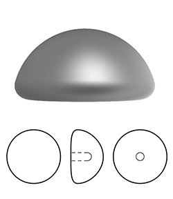 Preciosa Flat Back Button Crystal Nacre Pearl Round 10MM DARK GREY