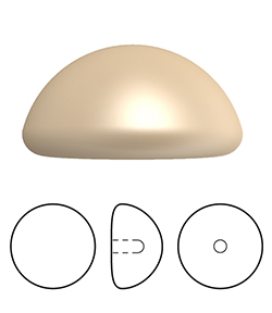 Preciosa Flat Back Button Crystal Nacre Pearl Round 08MM GOLD
