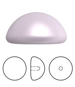 Preciosa Flat Back Button Crystal Nacre Pearl Round 06MM LAVENDER
