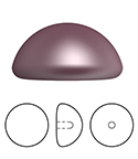 Preciosa Flat Back Button Crystal Nacre Pearl Round 06MM LT BURGUNDY
