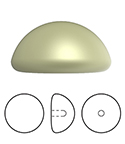 Preciosa Flat Back Button Crystal Nacre Pearl Round 06MM LT GREEN
