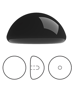 Preciosa Flat Back Button Crystal Nacre Pearl Round 06MM MAGIC BLACK
