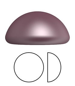 Preciosa Crystal Nacre Pearl Cabochon - Round 06MM LIGHT BURGUNDY