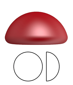 Preciosa Crystal Nacre Pearl Cabochon - Round 08MM RED