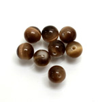 Fiber-Optic 1-Hole Ball - 08MM CAT'S EYE BROWN