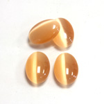 Fiber-Optic Cabochon - Oval 14x10MM CAT'S EYE PEACH