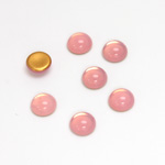 Glass Medium Dome Foiled Cabochon - Round 07MM OPAL ROSE