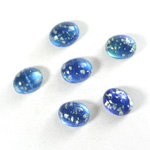 Glass Medium Dome Lampwork Cabochon - Oval 10x8MM COLOR OPAL BLUE (0396)