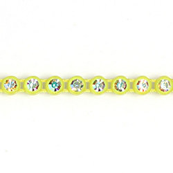 Plastic Rhinestone Banding 1 Row PP17 (SS8) CRYSTAL AB-LEMON
