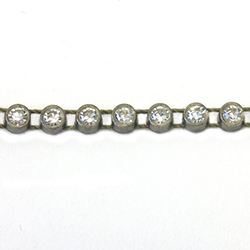 Plastic Rhinestone Banding 1 Row PP17 (SS8) CRYSTAL-ANTIQUE GOLD