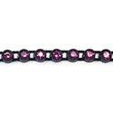 Plastic Rhinestone Banding 1 Row PP17 (SS8) FUCHSIA-BLACK