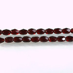 Czech Glass Fire Polish Bead - Oval 06x4MM GARNET