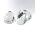 Plastic Flat Back Foiled Cabochon - Pear 18x13MM CRYSTAL
