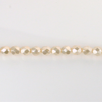Czech Glass Pearl Faceted Fire Polish Bead - Round 03MM DARK ROSE 70425