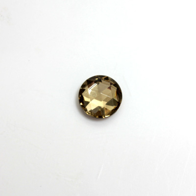 Glass Flat Back Foiled Rauten Rose - Round 09MM BLACK DIAMOND