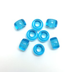 Czech Pressed Glass Roller Bead - Smooth Pony 09x6MM AQUA