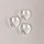 German Pressed Glass Pendant - Smooth Heart 10MM CRYSTAL