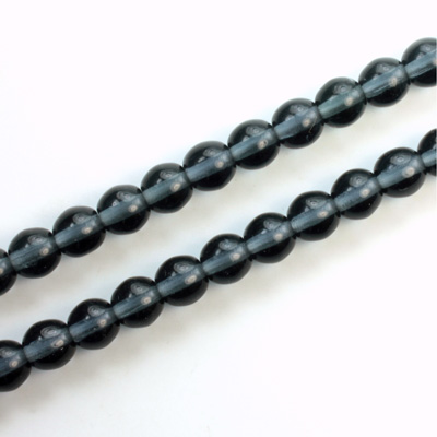 Czech Pressed Glass Bead - Smooth Round 06MM MONTANA