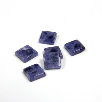 Gemstone Flat Back Single Bevel Buff Top Stone - Square 06x6MM SODALITE