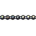 Plastic Rhinestone Banding 1 Row PP21 (SS10) CRYSTAL AB-BLACK
