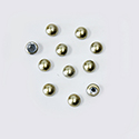 Glass Medium Dome Pearl Dipped Cabochon - Round 04MM GOLD