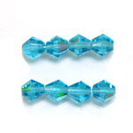 Czech Glass Fire Polished Bead - Bicone 08MM AQUA AB