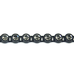 Plastic Rhinestone Banding 1 Row PP26 (SS13) BLACK DIAMOND-BLACK