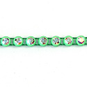 Plastic Rhinestone Banding 1 Row PP26 (SS13) CRYSTAL AB-ACID GREEN