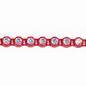 Plastic Rhinestone Banding 1 Row PP26 (SS13) CRYSTAL AB-FLAME RED