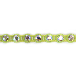 Plastic Rhinestone Banding 1 Row PP26 (SS13) CRYSTAL AB-FLUORECENT YELLOW