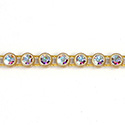 Plastic Rhinestone Banding 1 Row PP26 (SS13) CRYSTAL AB-GOLD